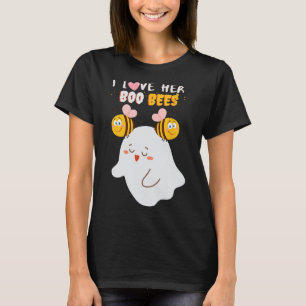 T-shirt J'Aime Son Boo Bees Drôle Halloween Couple Husnd B