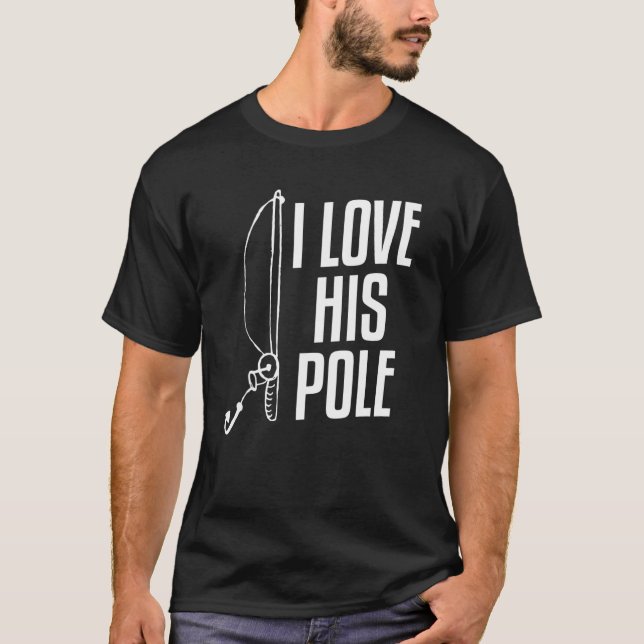 T-shirt J'Aime Son Pole Correspondant Couple Pêche Poisson (Devant)