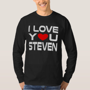 T-shirt J'aime Steven Red Heart dire Chérie je t'aime
