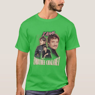 T-shirt J'aime Timothée Chalamet Pedro Pascal Fan Maudit C