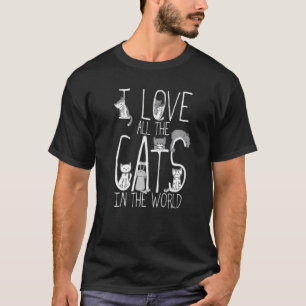 T-shirt J'Aime Tous Les Chats Du Monde Vêtements Pour La V
