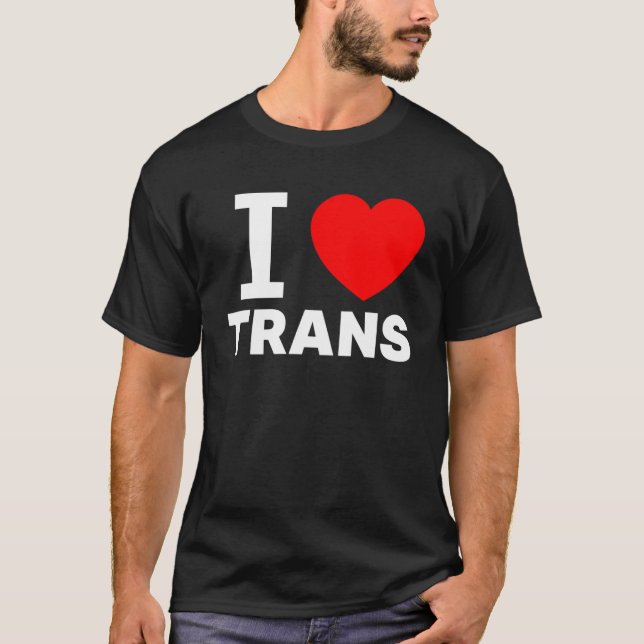 T-shirt J'aime Trans Love avec le signe cardiaque Transgen (Devant)