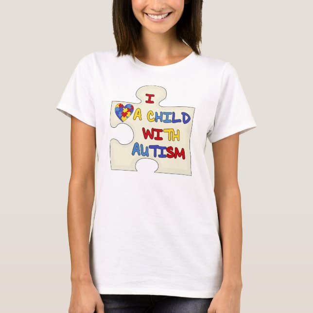 T-shirt J'aime un enfant avec l'autisme (Devant)