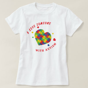 T-shirt J'aime une personne autiste Puzzle Heart