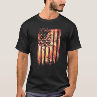 T-shirt J'AIME USA Drapeau Américain et Chasseurs de Cerfs