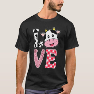 T-shirt J'aime Vache Pour Enfants Garçons Filles A