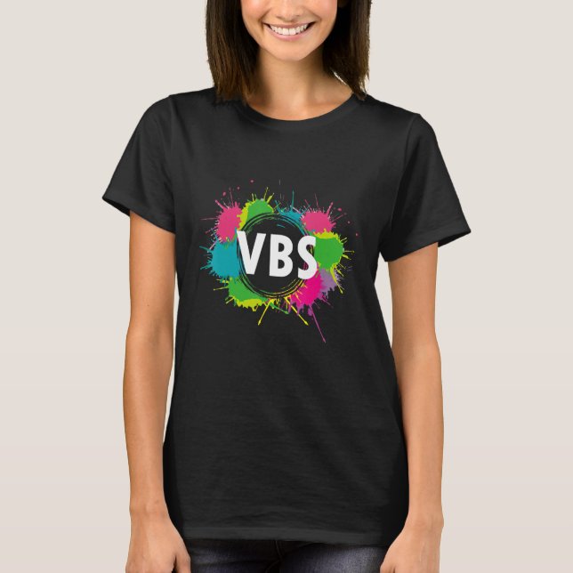 T-shirt J'Aime Vbs Vacance Vacance Bible École Paint Splat (Devant)