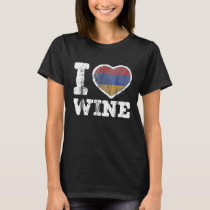 T-shirt J'aime Vin arménien Arménie Coeur Drapeau