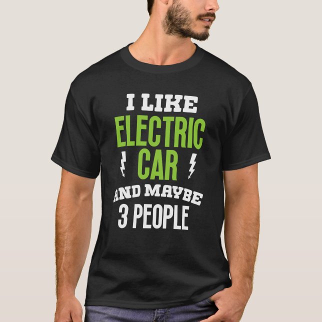T-shirt J'aime voiture électrique présent propriétaire de  (Devant)