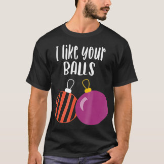 T-shirt J'Aime Vos Boules Ornement Hommes Cadeau Femme