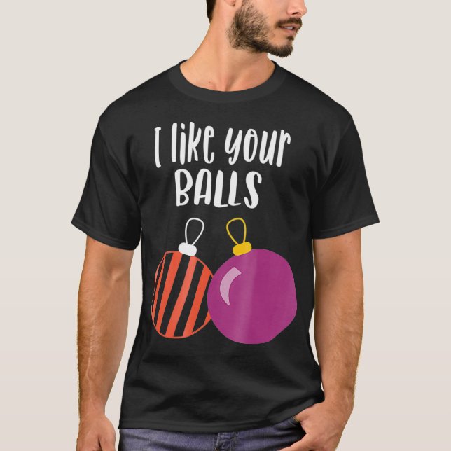 T-shirt J'Aime Vos Boules Ornement Hommes Cadeau Femme (Devant)