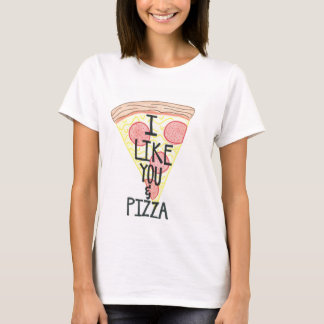 T-shirt J'aime vous et la chemise de pizza