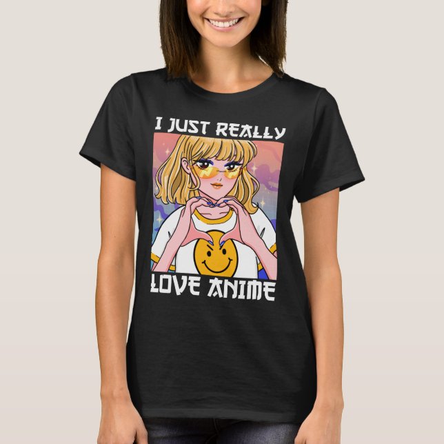 T-shirt J'Aime Vraiment Anime (Devant)