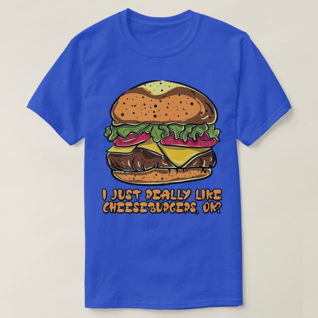 T-shirt J'Aime Vraiment Cheeseburger, Ok Hamburger Bur (Design devant)