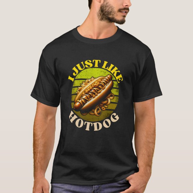 T-shirt j'aime vraiment hot dog (Devant)