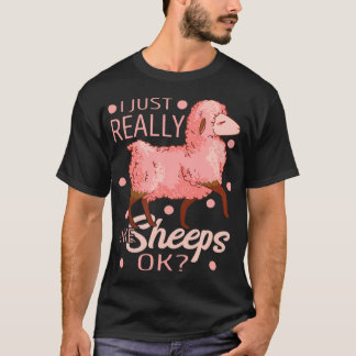 T-shirt J'Aime Vraiment L'Agriculteur De Moutons D'Agneau 