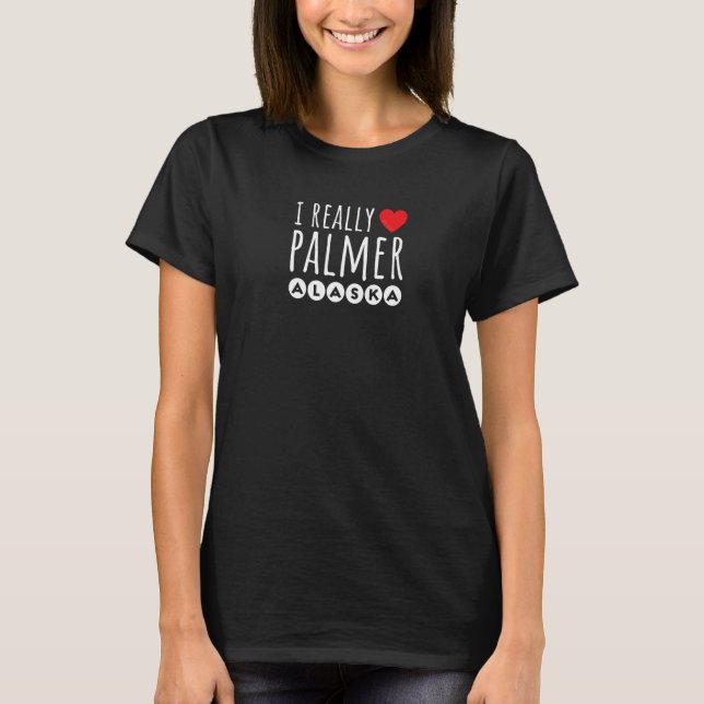 T-SHIRT J'AIME VRAIMENT LE COEUR PALMER ALASKA (Devant)