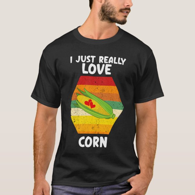 T-shirt J'Aime Vraiment Le Maïs, Le Maïs Sur Le Cob (Devant)