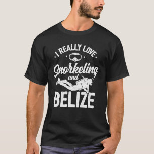 T-shirt J'Aime Vraiment Le Snorkeling Et Bélize Plongeur D