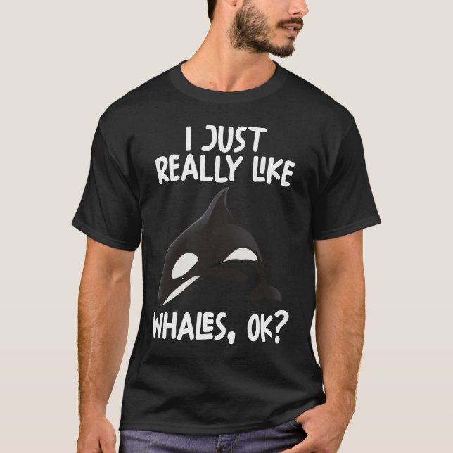 T-shirt J'Aime Vraiment Les Baleines Ok (Devant)