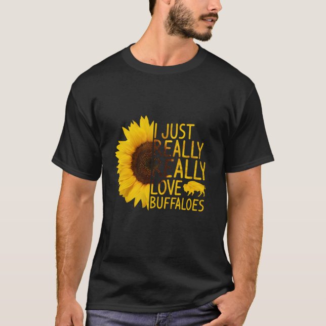 T-shirt J'Aime Vraiment Les Buffaloes Cadeaux Femmes Homme (Devant)