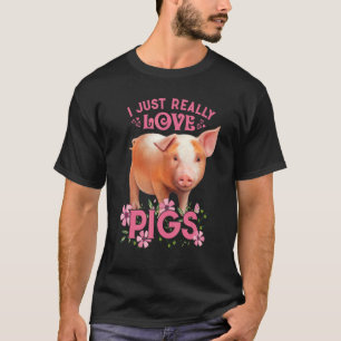 T-shirt J'Aime Vraiment Les Cochons D'Accord Joli Jeune Co