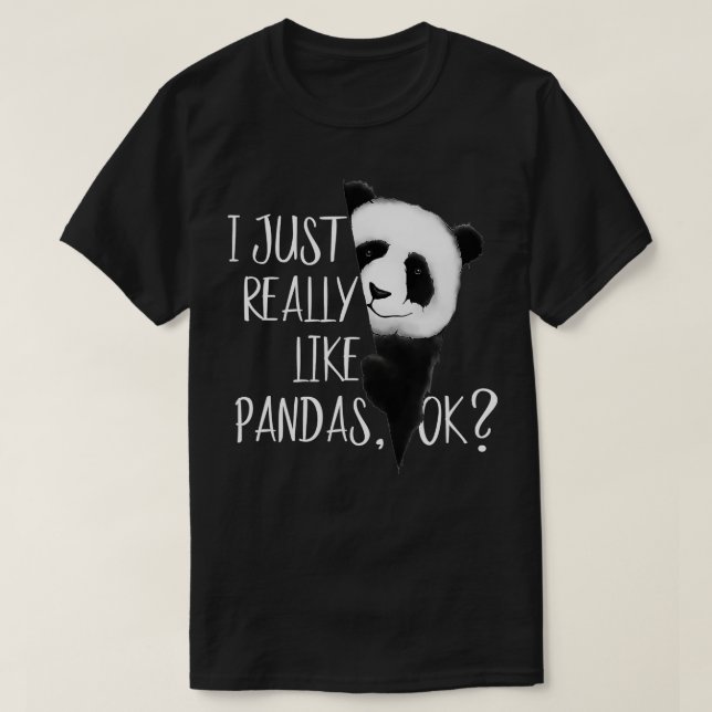 T-shirt J'Aime Vraiment Les Pandas, OK, Pand Aquarellé (Design devant)