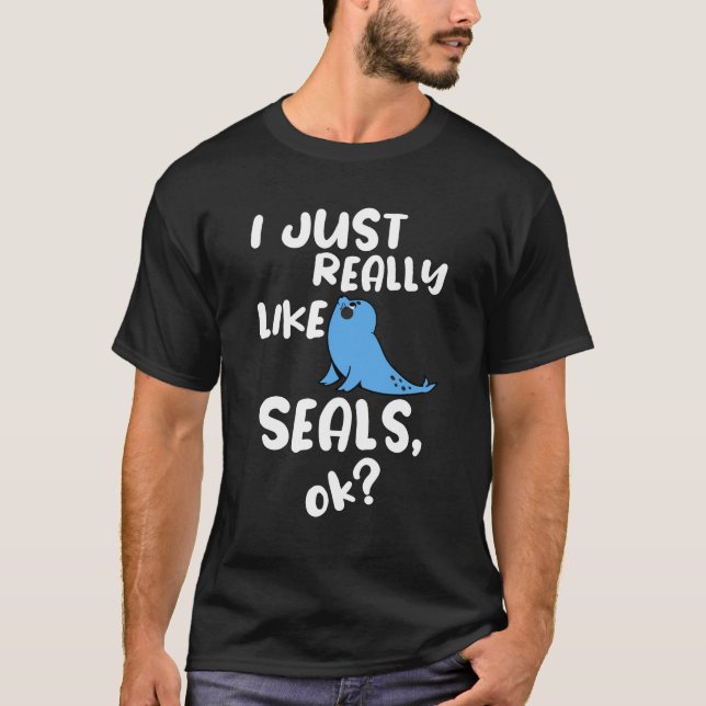 T-shirt J'Aime Vraiment Les Phoques, D'Accord ? (Devant)