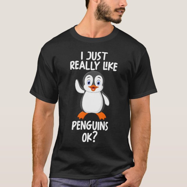 T-shirt J'Aime Vraiment Les Pingouins Ok (Devant)