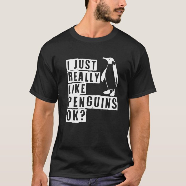T-shirt J'Aime Vraiment Les Pingouins Ok Pingouin (Devant)