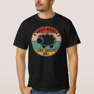 T-shirt J'Aime Vraiment Les Sheeps, Ok ! Cadeau pour l'amo