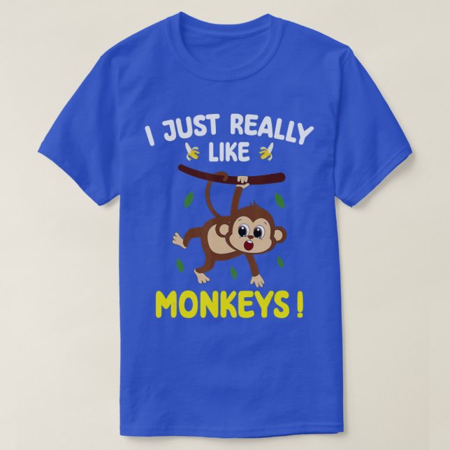 T-shirt J'Aime Vraiment Les Singes Les Mignons Petit Singe (Design devant)