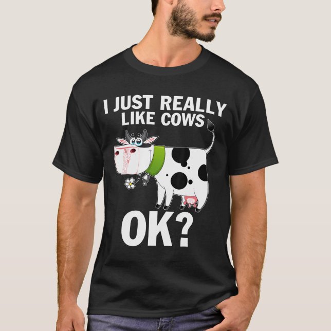T-shirt J'Aime Vraiment Les Vaches Ok Fantastique Vache Ag (Devant)