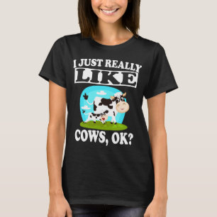T-shirt J'Aime Vraiment Les Vaches OK Funny Vegan Farm Shi