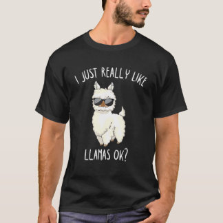 T-shirt J'Aime Vraiment Llamas Ok Funny Llama Alpaca