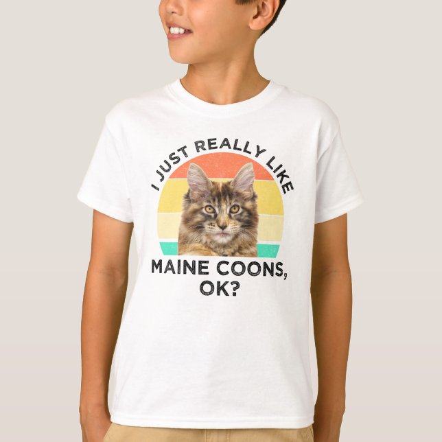 T-shirt J'Aime Vraiment Maine Coons, Ok ? (Devant)
