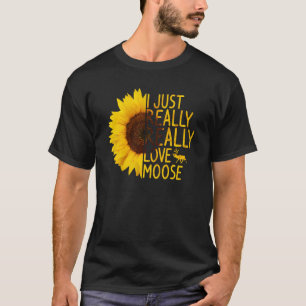 T-shirt J'Aime Vraiment Moose Women Men Deer Elk Sunfl