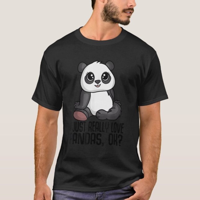 T-shirt J'Aime Vraiment Pandas Ok Panda Bear Panda (Devant)