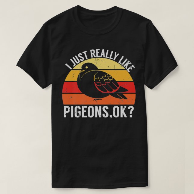 T-shirt J'Aime Vraiment PIGEONS OK 50 (Design devant)