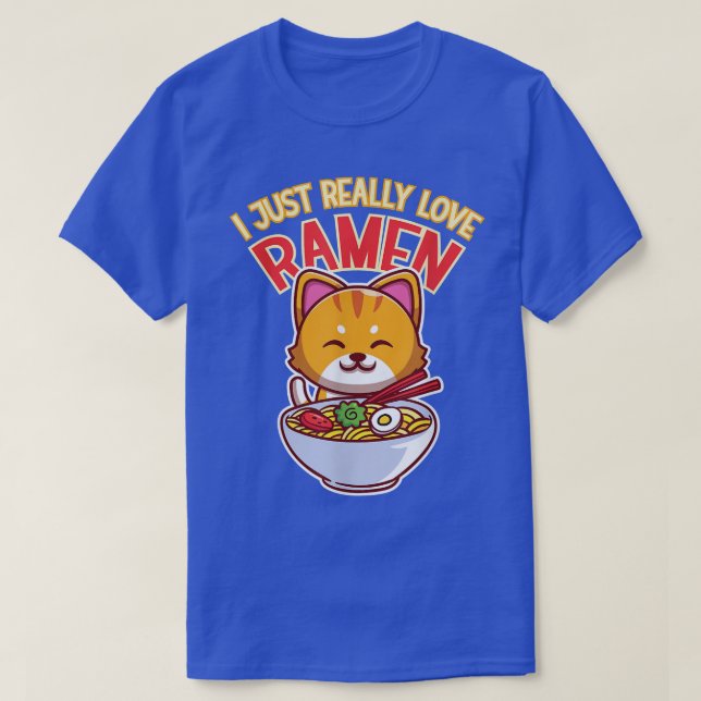 T-shirt J'aime vraiment Ramen chats, ramen, kawaii, japona (Design devant)