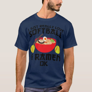 T-shirt J'Aime Vraiment Softball & Ramen Ok Softball261