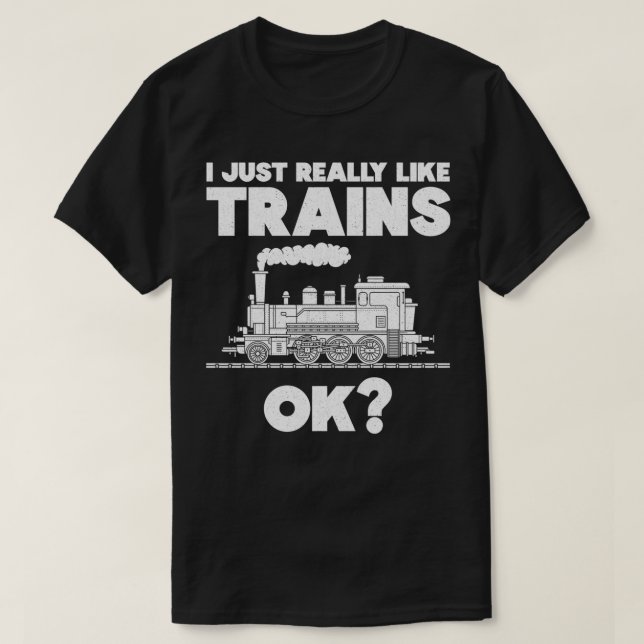T-shirt J'Aime Vraiment Trains Chemin De Fer Locomotive 1 (Design devant)