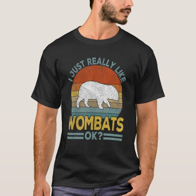 T-shirt J'Aime Vraiment Wombat Wombat Retro (Devant)