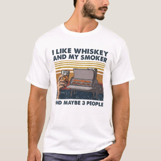 T-shirt J'Aime Whiskey Et Mon Fumeur Et Peut-Être 3 Person