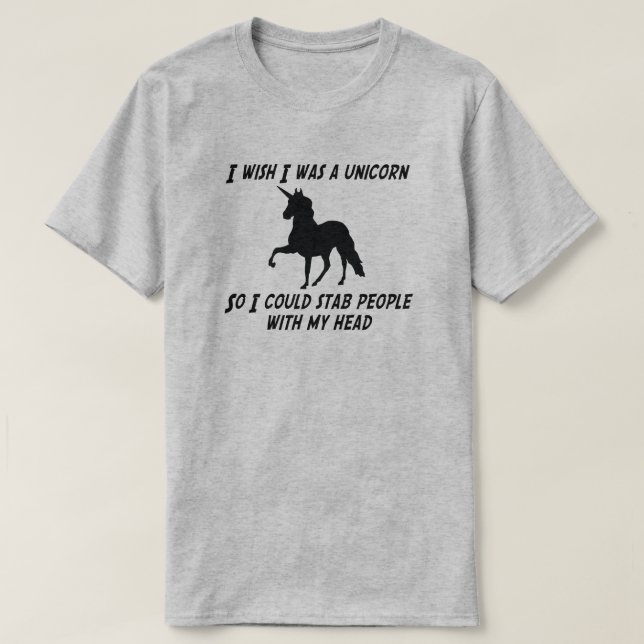 T-SHIRT J'AIMERAIS ÊTRE UNICORNE POUR POUVOIR ÉTABLIR DES  (Design devant)