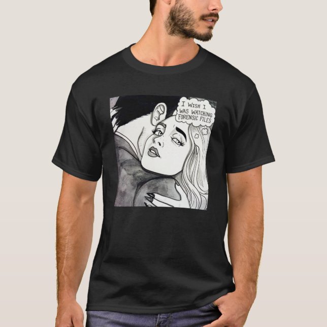 T-shirt J'aimerais regarder les dossiers judiciaires (Devant)