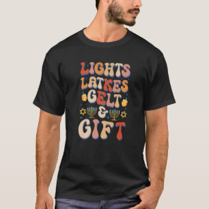 T-shirt Jalons de lumière juive Gelt Hanoukka Chanukah Chr