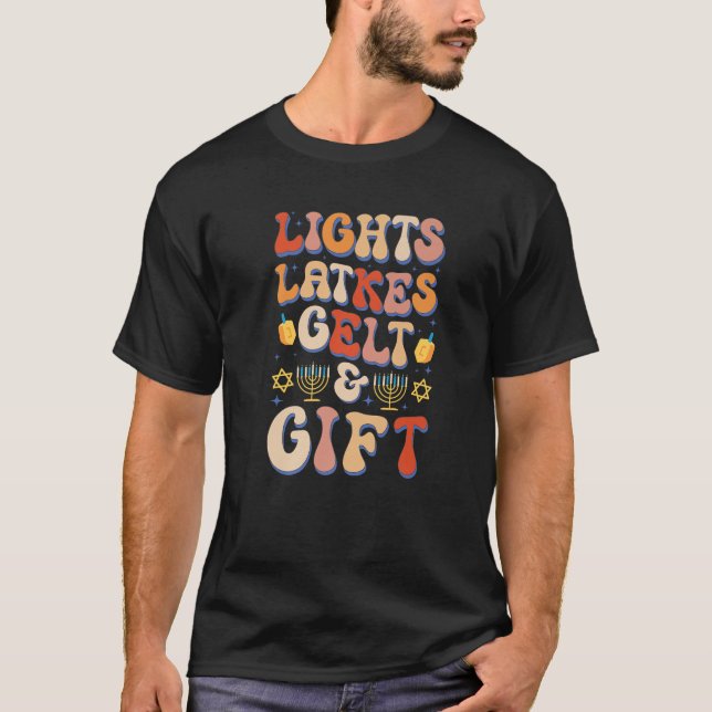 T-shirt Jalons de lumière juive Gelt Hanoukka Chanukah Chr (Devant)
