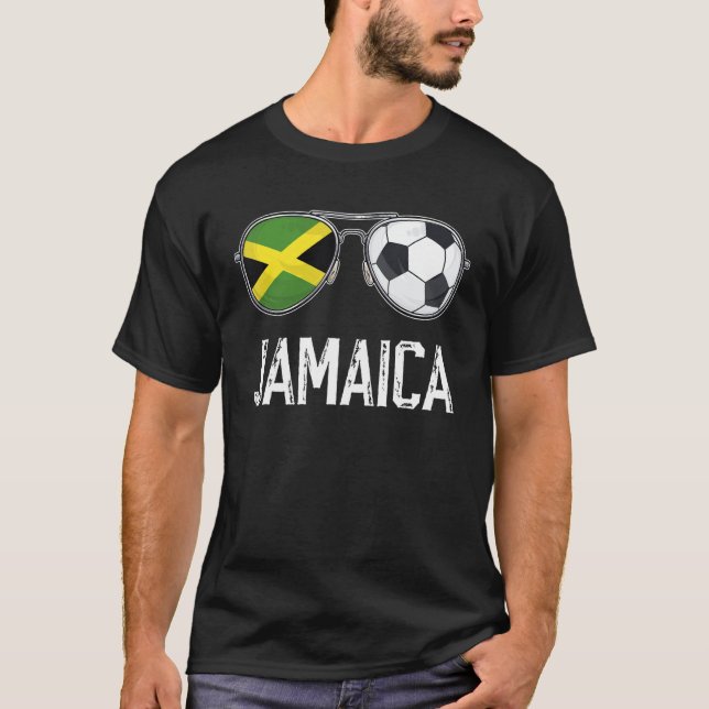 T-shirt Jamaica Flag & Football Sunglass Jamaican Fan (Devant)