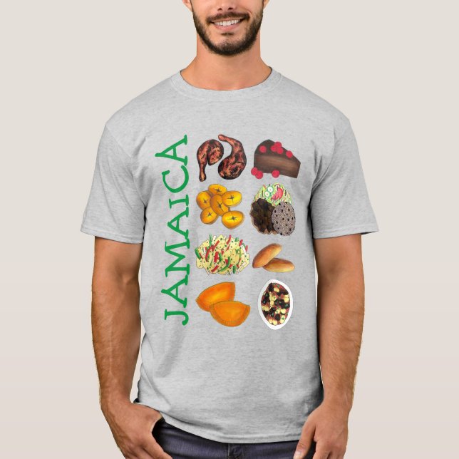 T-shirt JAMAICA Jamaïcain Foods Caribbean Island Cuisine (Devant)
